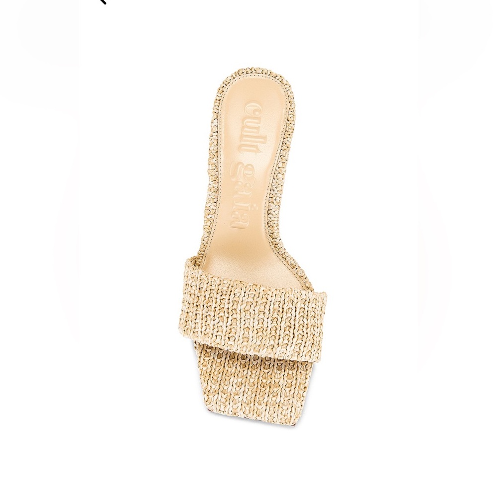 Cult Gaia Ada Raffia Kitten Heel Slide Sandals (Size 40 (EU), NWT, Original Box)